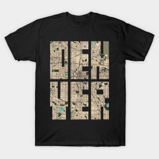 Denver, USA City Map Typography - Vintage T-Shirt